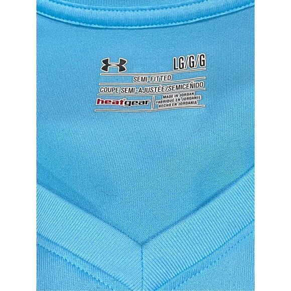 Under Armour Light Blue Semi Fitted V neck Heatgear Tee - Picture 6 of 6
